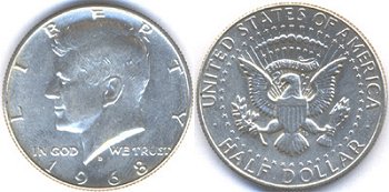 USA 1/2 dollr 1968 Kennedy - eredeti