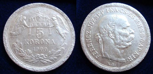 5 korona 1900 - hamis