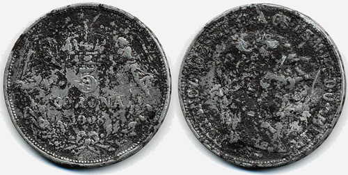 5 korona 1908 - hamis