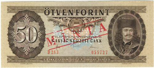 50 forint 1980 - sorszámos hamis MINTA