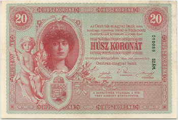 10 korona 1900 eredeti bankjegy