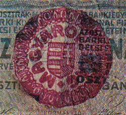 100 korona 1912 - hamis Magyarorszg fellblyegzssel nagytva