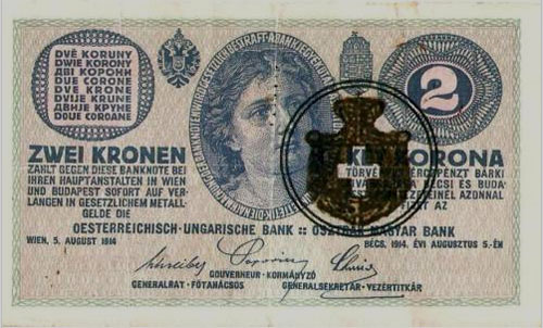 2 korona 1914 - hamis Savoyai kzi blyegzs
