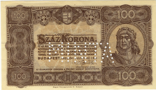 100 korona 1923 - hamis MINTA