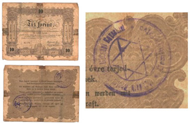 10 forint 1848 Kossuth - hamis cirillbets blyegzssel