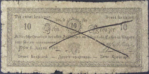 10 krajczr 1849 Almsy - korabeli hamistvny