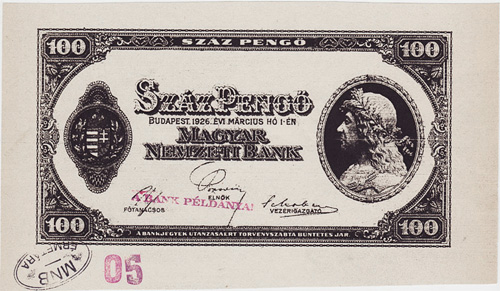 100 peng 1926 - fzisnyomat fnymsolat hamis blyegzkkel