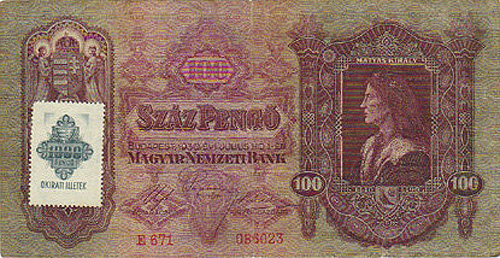 100 peng 1930 - 1000 peng okirati illetkblyeg