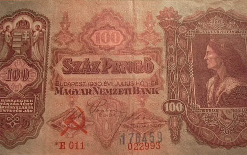 100 peng 1930 * - Sarl-kalapcs s sorszm fantzia blyegzs