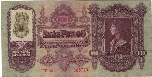 100 peng 1930 * - Trvnykezsi illetk 1000 peng