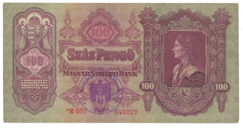 100 peng 1930 - hamis Deutsche Reichsbank blyegzs