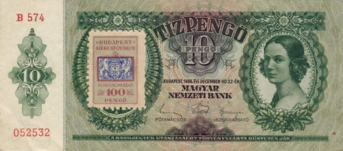 10 pengő 1936 - adó illetékbélyeggel
