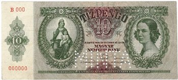 10 peng 1936 - eredeti nulls MINTA
