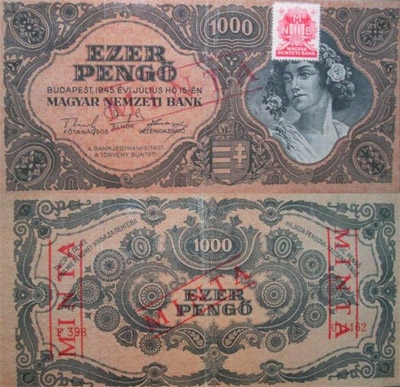 1000 peng 1945 - hamis MINTA blyegzs
