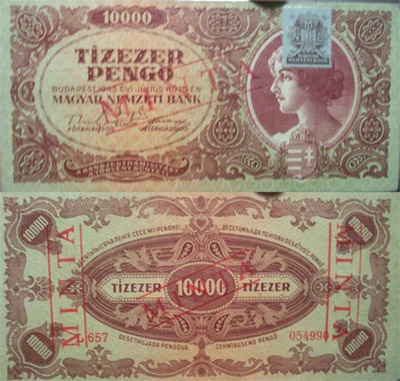 10000 peng 1945 - hamis MINTA blyegzs