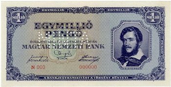 1000000 peng 1945 - eredeti nulls MINTA