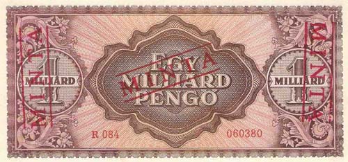 1000000000 pengő 1946 - hamis sorszámos MINTA