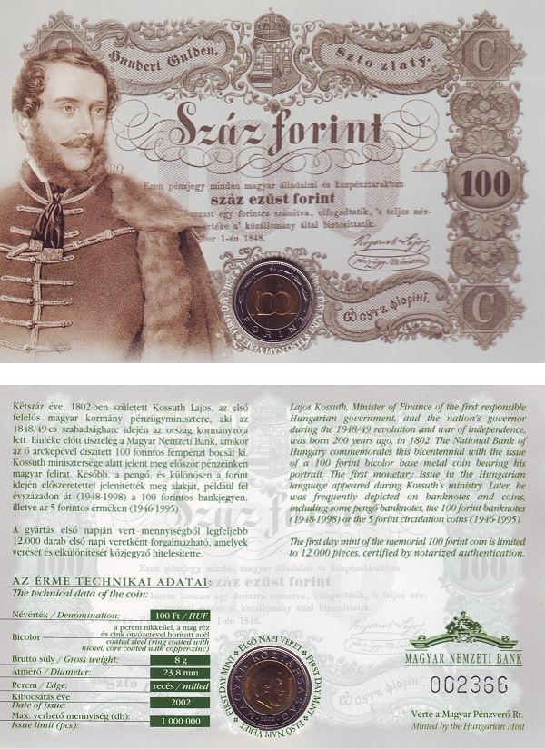 2002. vi Kossuth Lajos emlk rme (2002-as  Kossuth Lajos emlkrem)
