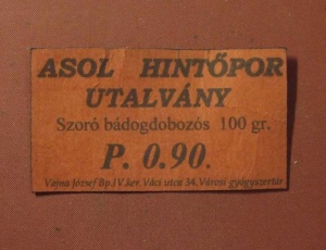 Asol hintőpor utalvány szoró bádogdobozos 100gr hamis szükségpénz