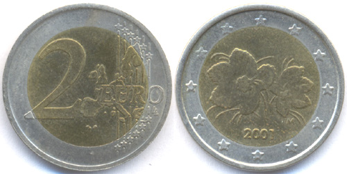 Finnország 2 euro 2001 - hamis