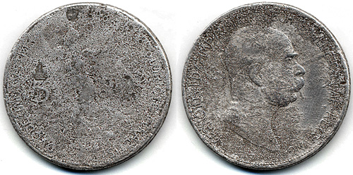 5 corona 1908 - hamis
