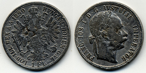 Ferenc József 1 florin 1890 - hamis