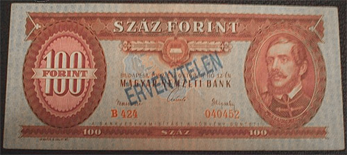 100 forint 1962 - hamis RVNYTELEN blyegz