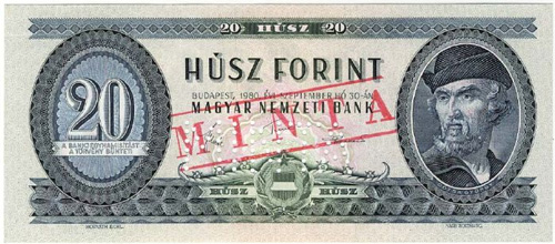 20 forint 1980 - sorszmos hamis MINTA
