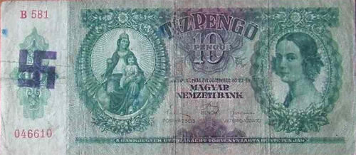 10 pengő 1936 - Horogkereszt bélyegzés