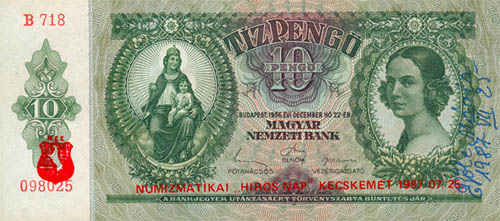10 pengő 1936 Bőle Mária eredeti aláírásával