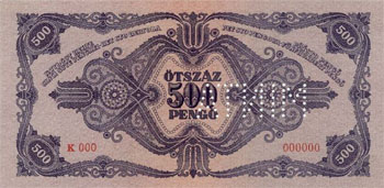 500 pengő 1945 - eredeti 0-ás MINTA