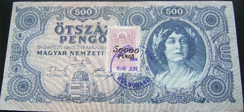 500 pengő 1945 - 50000 Pengő bélyeg