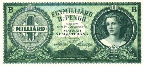 1 milliárd b-pengő 1946 - modern másolat